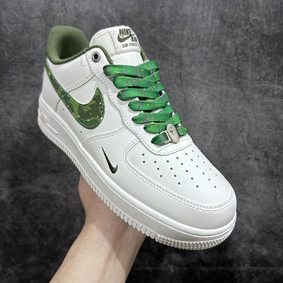 Customized version of A Bathing Ape BAPE x Nike Air Force 1 Sta Low ”Beige/Deep Blue Camo” Air Force One low-top sneakers ”off-white green camouflage” PF9055-763