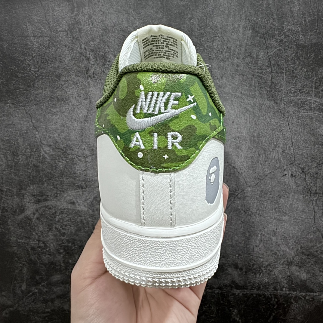 Customized version of A Bathing Ape BAPE x Nike Air Force 1 Sta Low ”Beige/Deep Blue Camo” Air Force One low-top sneakers ”off-white green camouflage” PF9055-763