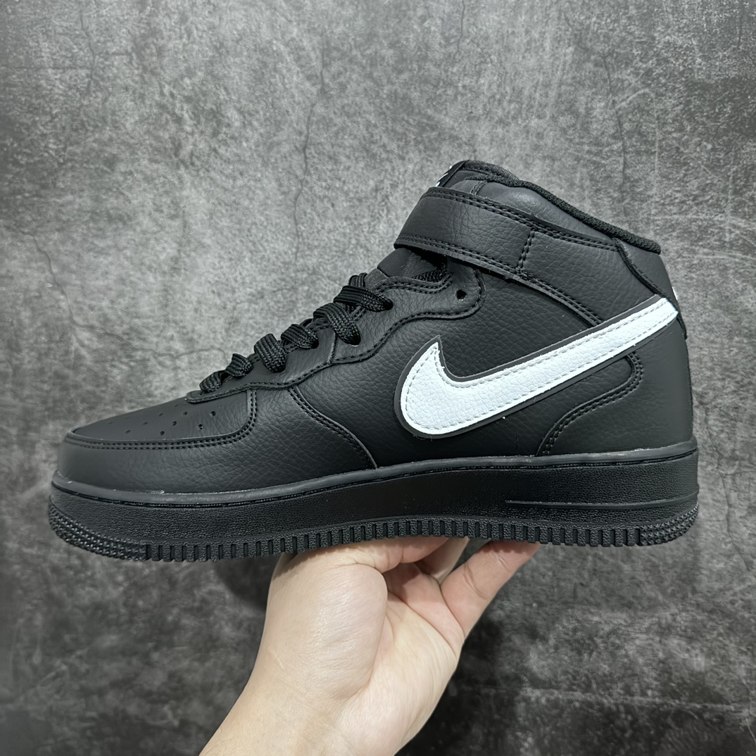 Nike Air Force 1'07 Mid all black and white hook Air Force One mid-top classic casual sneakers HK5622-955