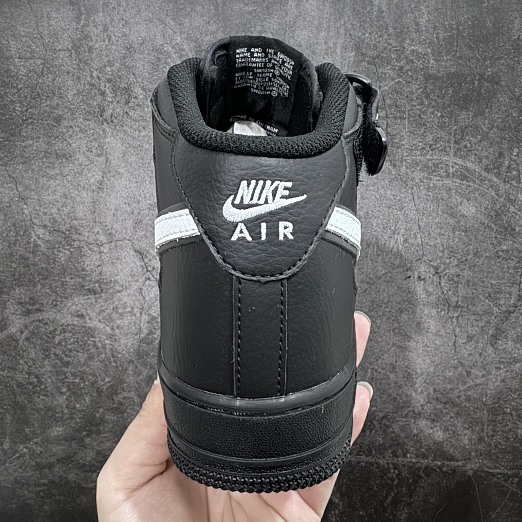 Nike Air Force 1'07 Mid all black and white hook Air Force One mid-top classic casual sneakers HK5622-955