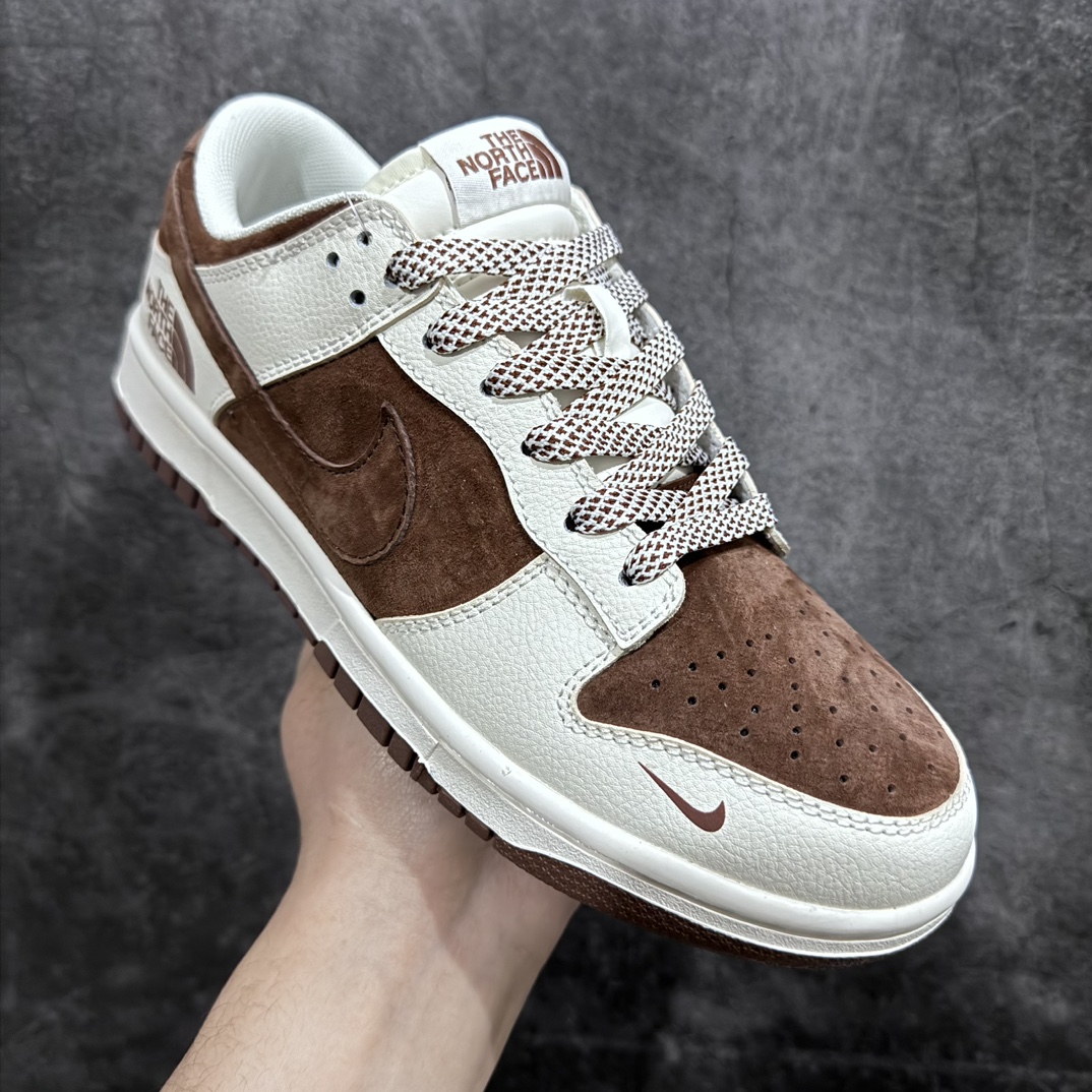 Customized Nk SB Dunk Low The North Face Joint-Beige Brown Suede Anniversary High-end Customized Low-top Casual Shoes XD6188-022