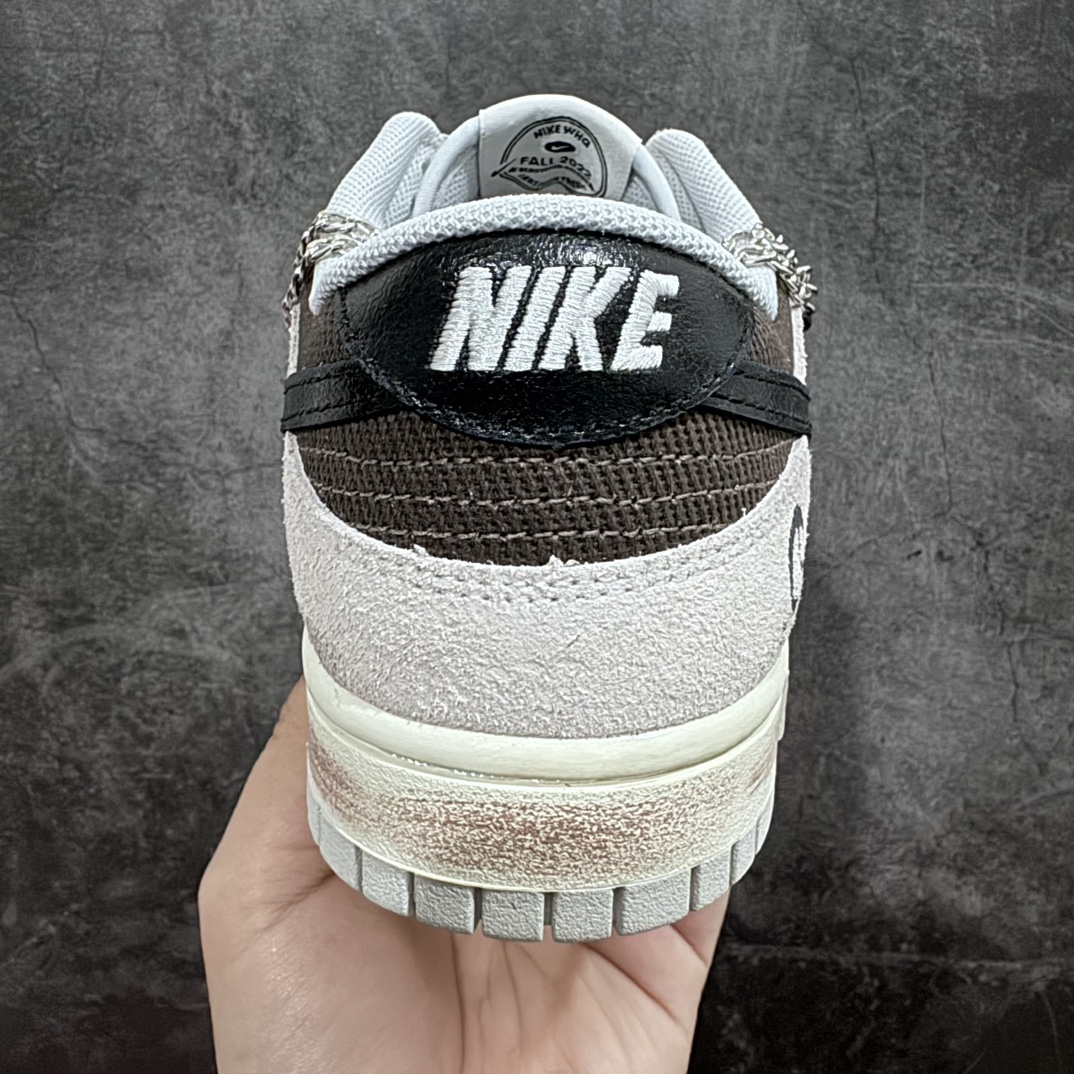 260 【定制版】NK Dunk Low Retro 解构定制配色 帆布烟熏咖啡 拼色涂鸦 复古做旧灰棕色DO9776-001