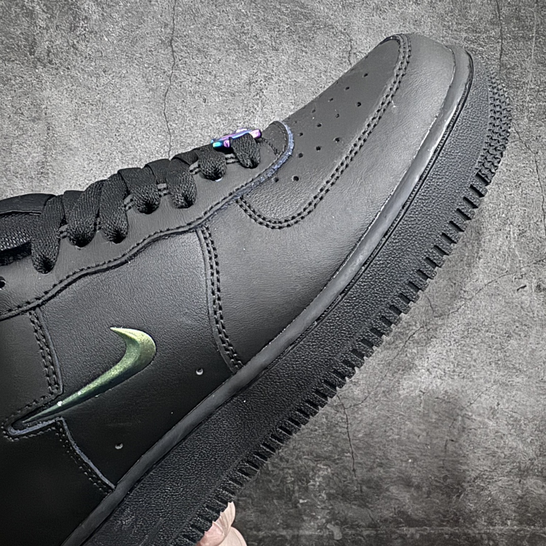 New Nike Air Force 1'07 Low SE”Just Do It 'Tie Dye Swoosh” Air Force One Sneakers ”Leather All Black Laser JDI Small Hook” FB8251-001