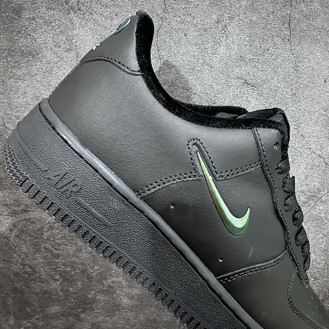 New Nike Air Force 1'07 Low SE”Just Do It 'Tie Dye Swoosh” Air Force One Sneakers ”Leather All Black Laser JDI Small Hook” FB8251-001