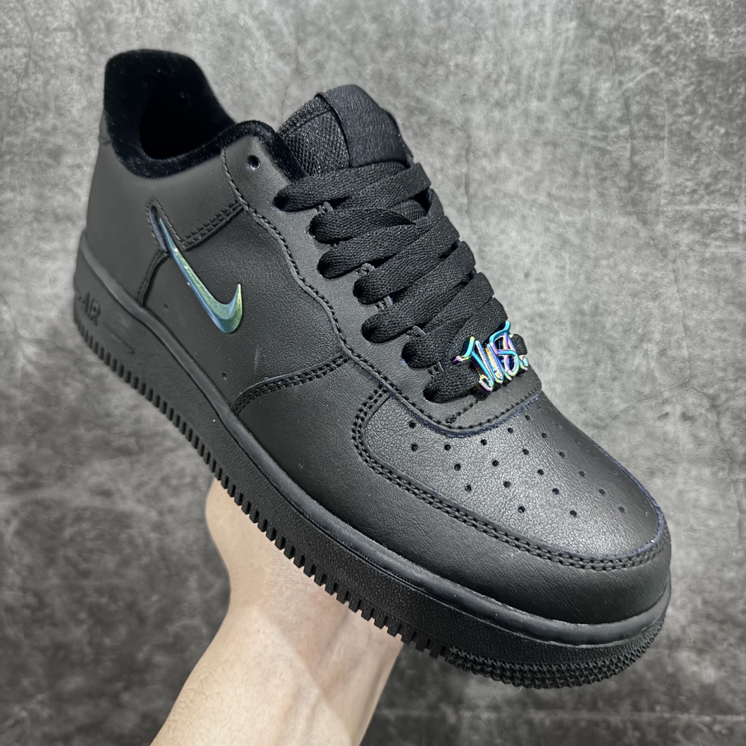 New Nike Air Force 1'07 Low SE”Just Do It 'Tie Dye Swoosh” Air Force One Sneakers ”Leather All Black Laser JDI Small Hook” FB8251-001