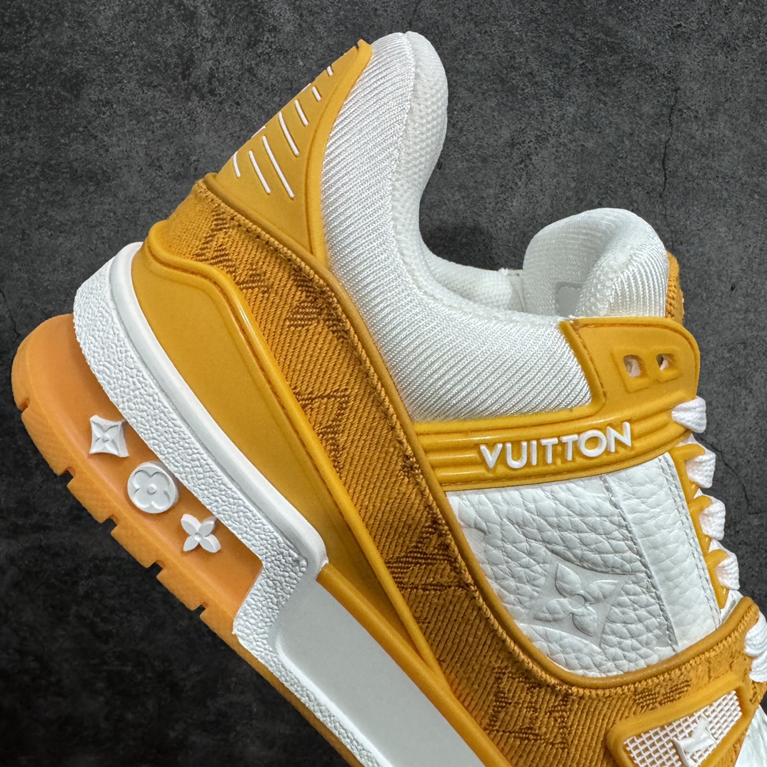 Top-quality LV Trainer white and yellow denim at a reasonable price