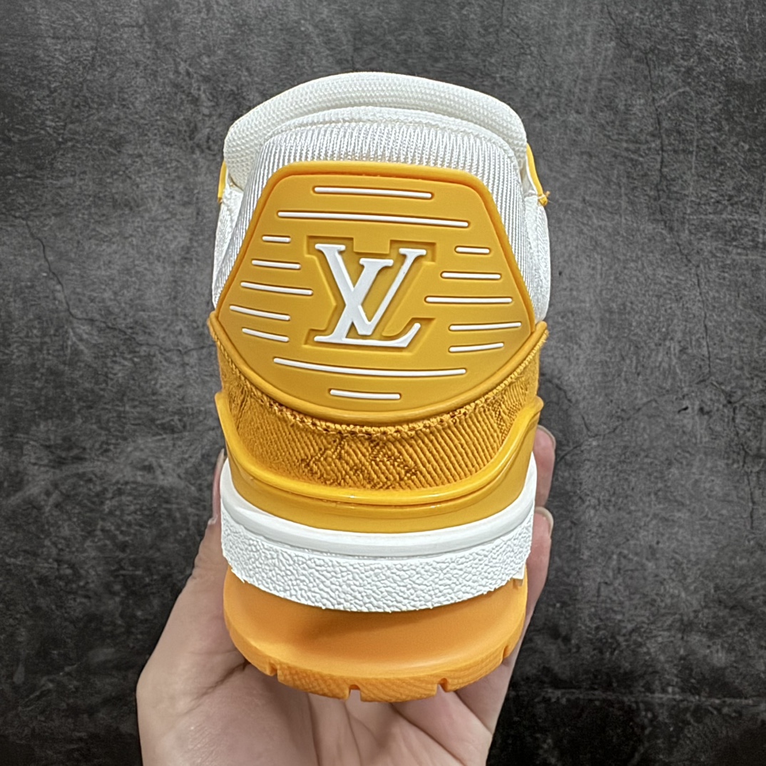 Top-quality LV Trainer white and yellow denim at a reasonable price