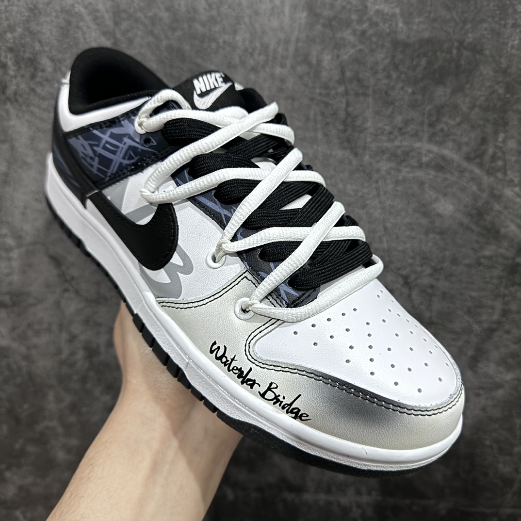 DIY Customized Nk Dunk Low Retro DIY ”Black” Deconstruction Style Dark Messenger Sneakers DD1391-100