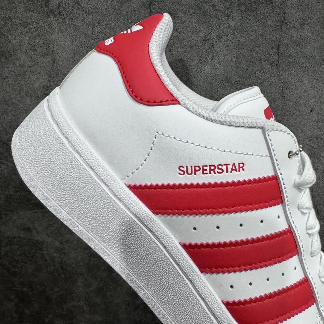 200 【平台充正版】Adidas Superstar XLG 阿迪白红贝壳头厚底款低帮休闲板鞋 IF8067