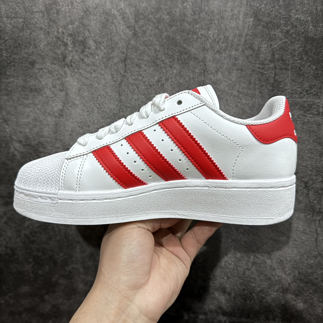 200 【平台充正版】Adidas Superstar XLG 阿迪白红贝壳头厚底款低帮休闲板鞋 IF8067