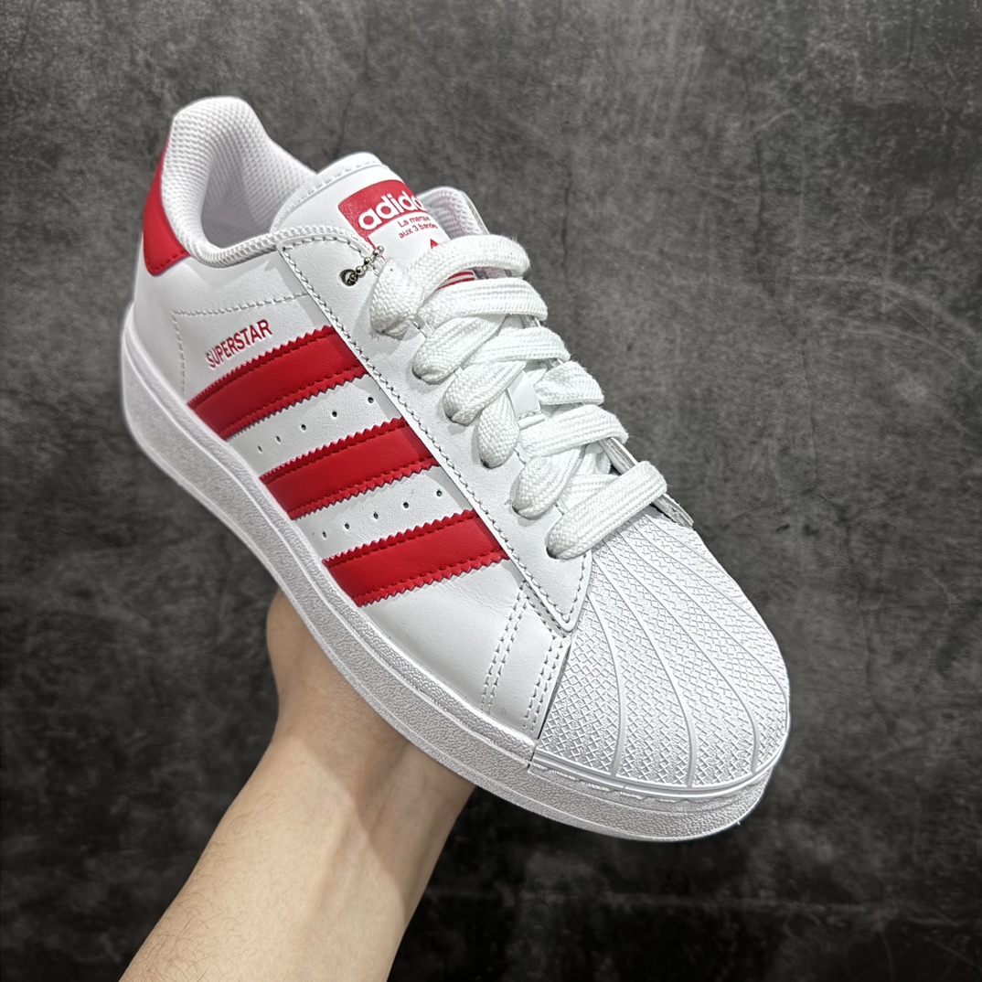 200 【平台充正版】Adidas Superstar XLG 阿迪白红贝壳头厚底款低帮休闲板鞋 IF8067