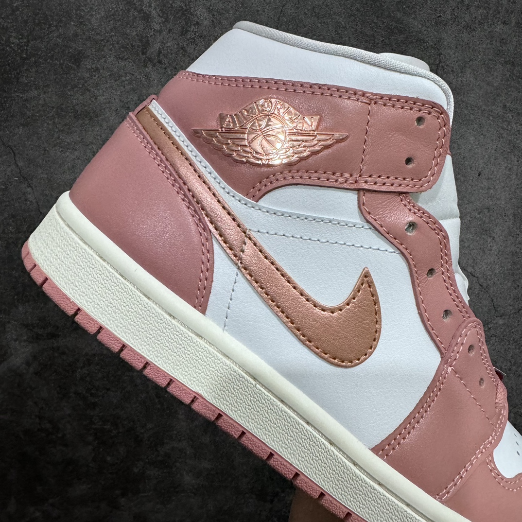 DT version Air Jordan AJ1 Mid mid-top pink rose gold FB9892-670