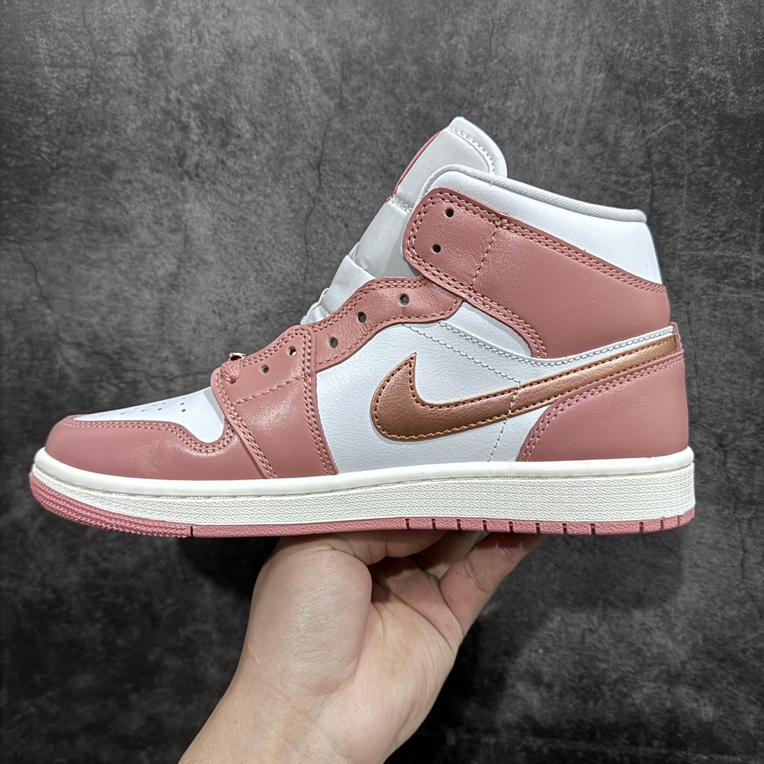 DT version Air Jordan AJ1 Mid mid-top pink rose gold FB9892-670