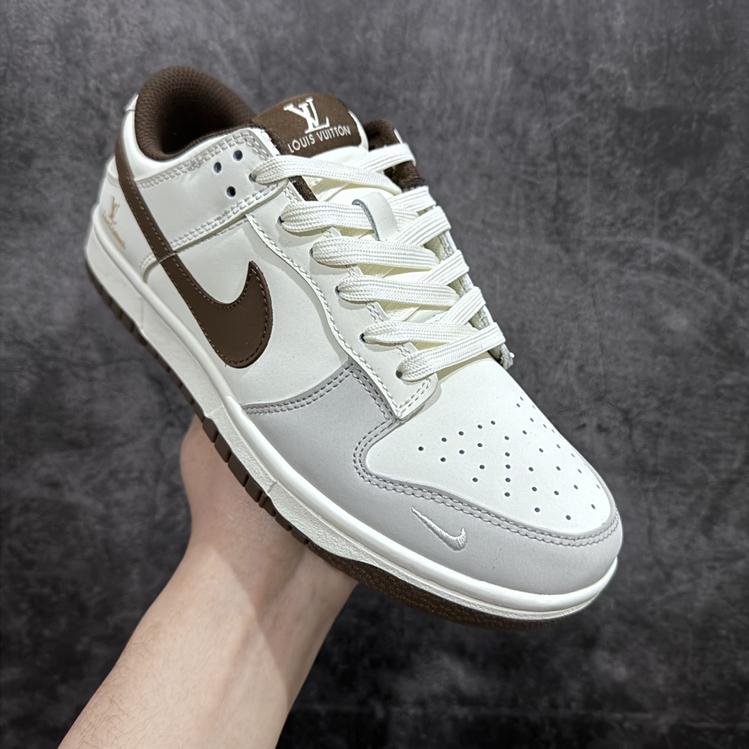 Nk SB Dunk Low LV joint-beige gray anniversary high-end custom low-top casual sneakers JH8037-920