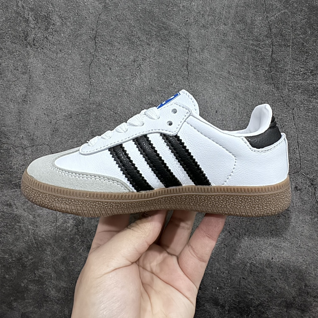 图片[2]-【纯原F版】童鞋版本上线 阿迪达斯/三叶草Adidas Originals Samba OG Kids 桑巴舞系列中大童德训足球风百搭低帮休闲运动板鞋“皮革黑白金焦糖底”FW2427nn潮爹潮妈追寻的单品🎁n原楦原纸版数据开发n采用环保荔枝纹纤维革组合翻毛皮鞋面材质n内嵌海玻璃环保去臭鞋垫#外置耐磨橡胶大底n带你回味最原始的永远经典， 尺码：26（15cm）27（16cm）28（17cm）29（18cm）30（18.5cm） 31（19cm）32（20cm）33（20.5cm） 34（21.5cm)-莆田鞋批发中心