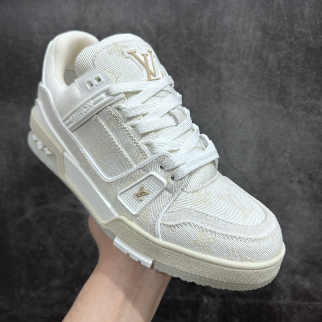 600 【私人订单出货】 市场最强版 正式开售 LV Trainer 2023版白牛仔