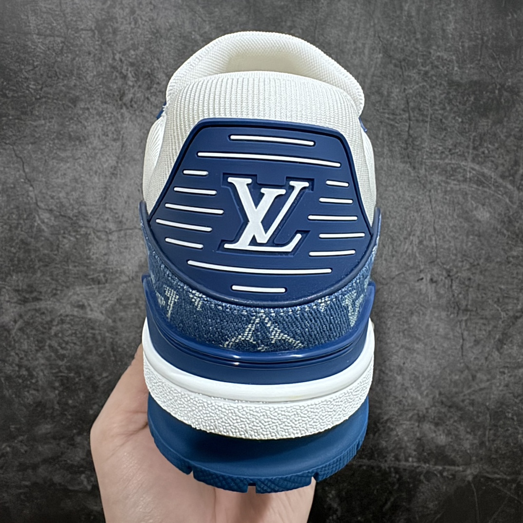 The strongest version of the private order shipment market is officially on sale LV Trainer 2023 version white and blue denim