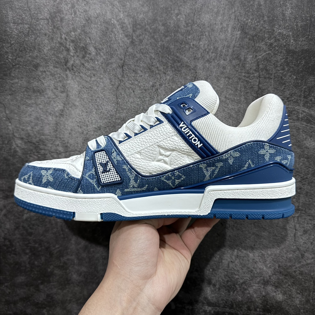 The strongest version of the private order shipment market is officially on sale LV Trainer 2023 version white and blue denim