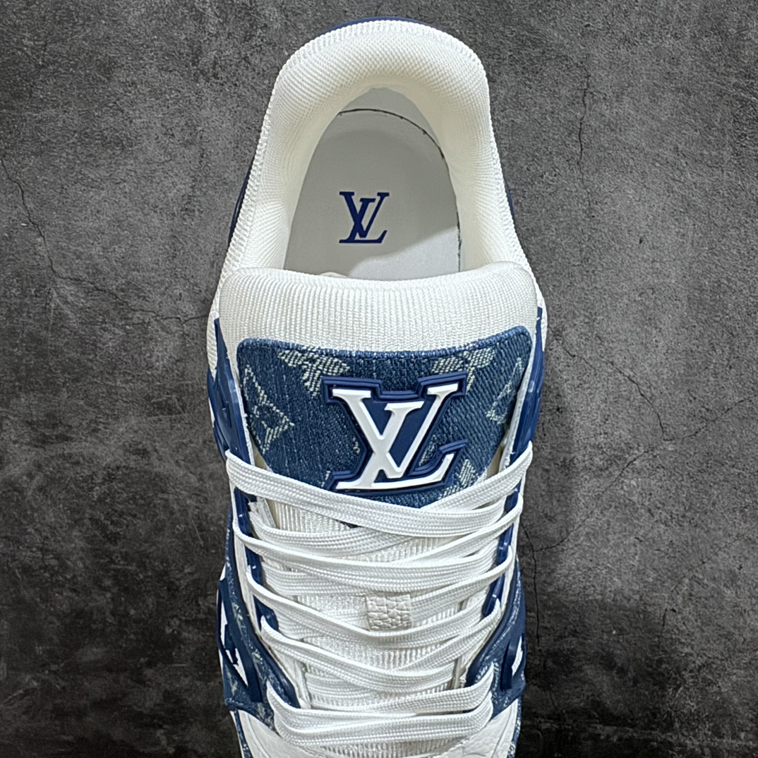 The strongest version of the private order shipment market is officially on sale LV Trainer 2023 version white and blue denim