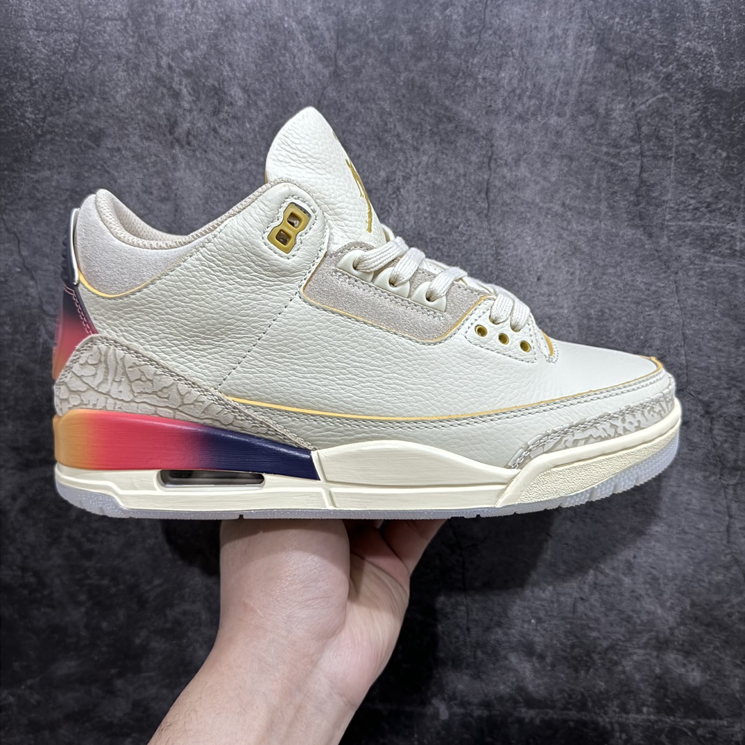 JBalvinxAirJordanAJ3联名白蓝红彩虹渐变FN0344-901专业AJ大厂出品品质细节眼