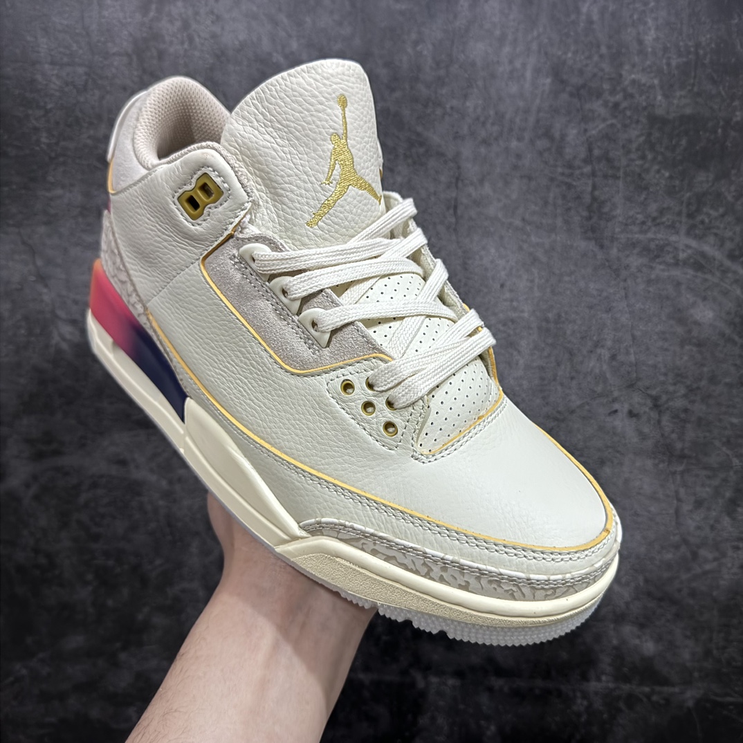 JBalvinxAirJordanAJ3联名白蓝红彩虹渐变FN0344-901专业AJ大厂出品品质细节眼