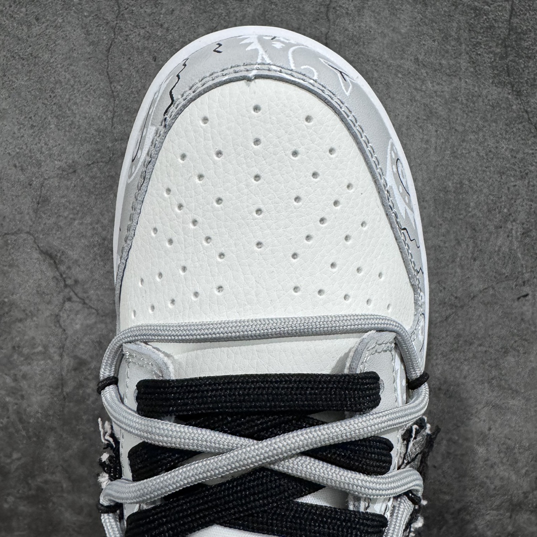 DIY Custom Nk Dunk Low Retro DIY Stitched Denim Gray Black and White DJ6188-101