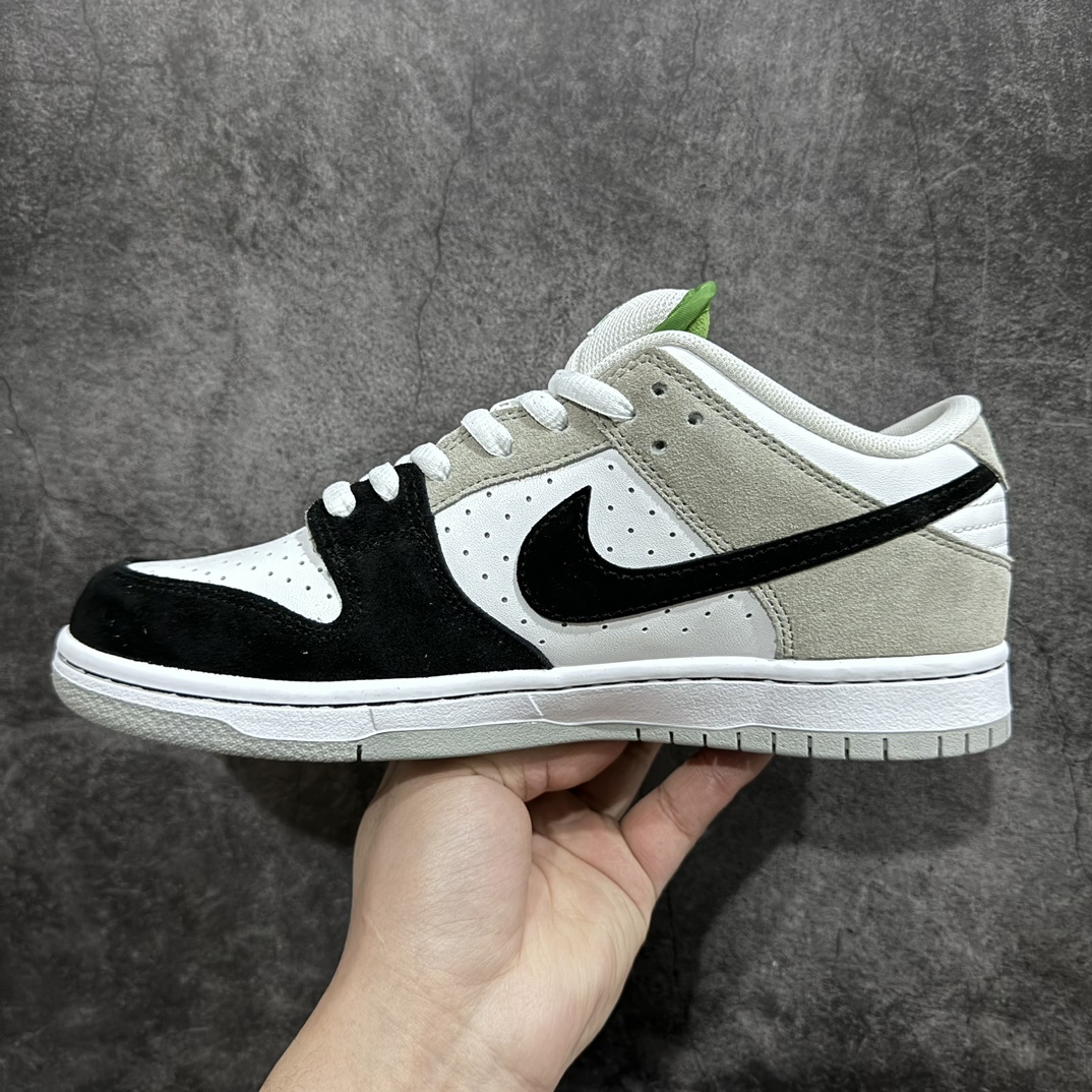 Pure original Y version NK SB Dunk Low ”Chloroph yll” gray, white and black BQ6817-011