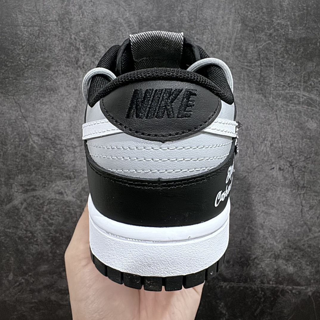 DIY Custom Nk Dunk Low Retro DIY Stitched Denim Gray Black and White Cashew Flower DV0831-002