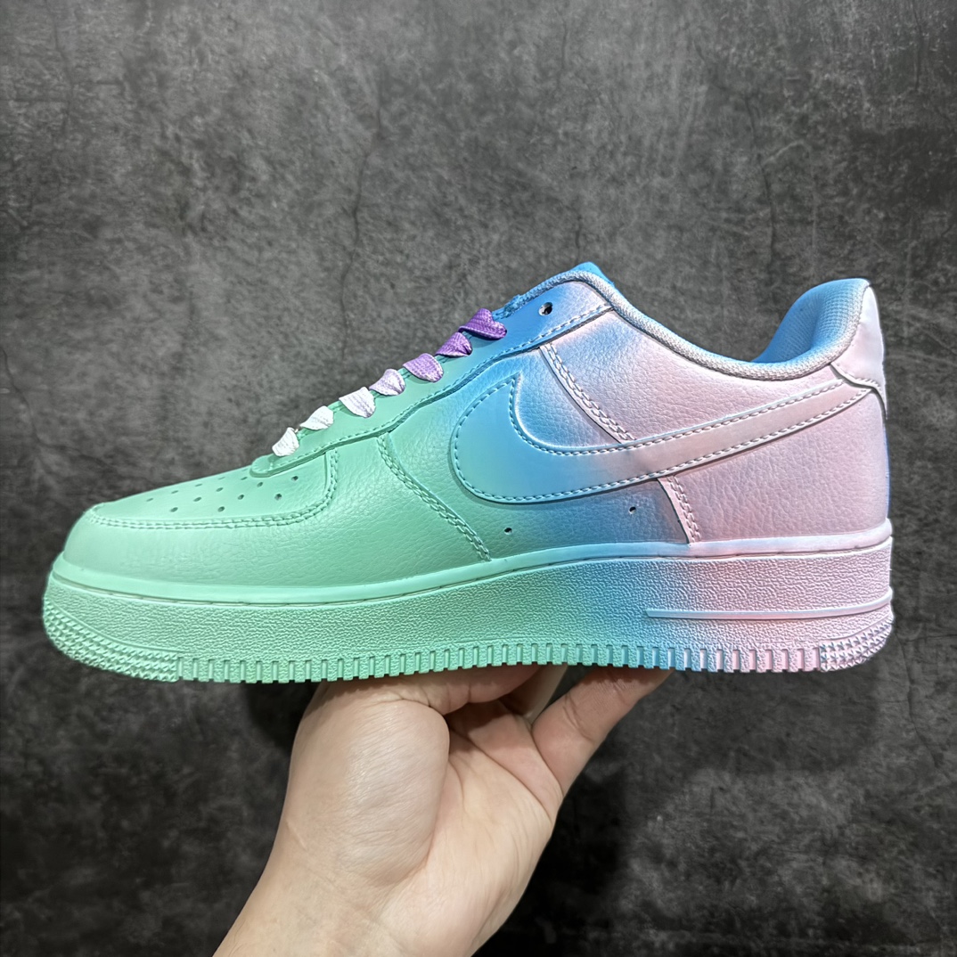 Nike Air Force 1'07 Low GS”Green/Pink/Ice Blue” Air Force One Sneakers ”Leather Ice Cream Green Blue and Pink Spray Color” ZQ2023-929