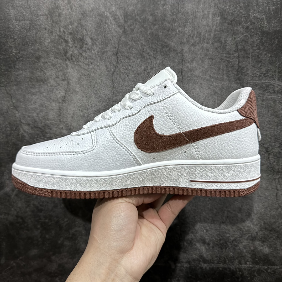 Nike Air Force 1 Low ”White/Coffee Brown” Air Force One classic low-top versatile casual sports sneakers ”leather white coffee brown suede hook” CN2873-106