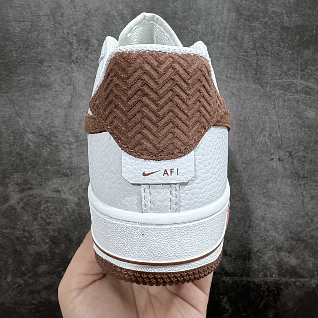 Nike Air Force 1 Low ”White/Coffee Brown” Air Force One classic low-top versatile casual sports sneakers ”leather white coffee brown suede hook” CN2873-106