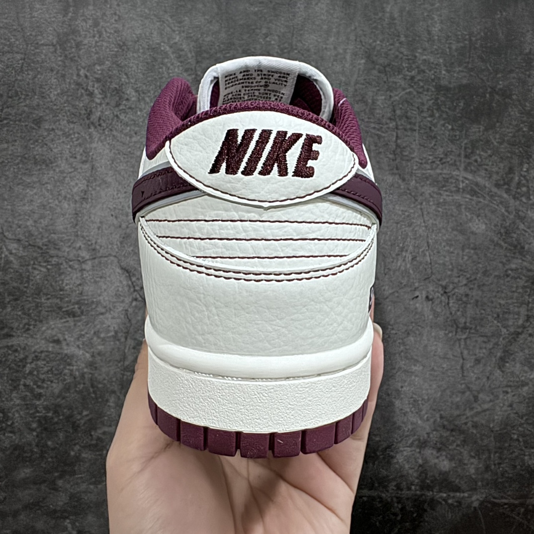 Custom Supreme x Nike SB Dunk Low co-branded wine red color low-top casual sports skateboard shoes RM2308-235