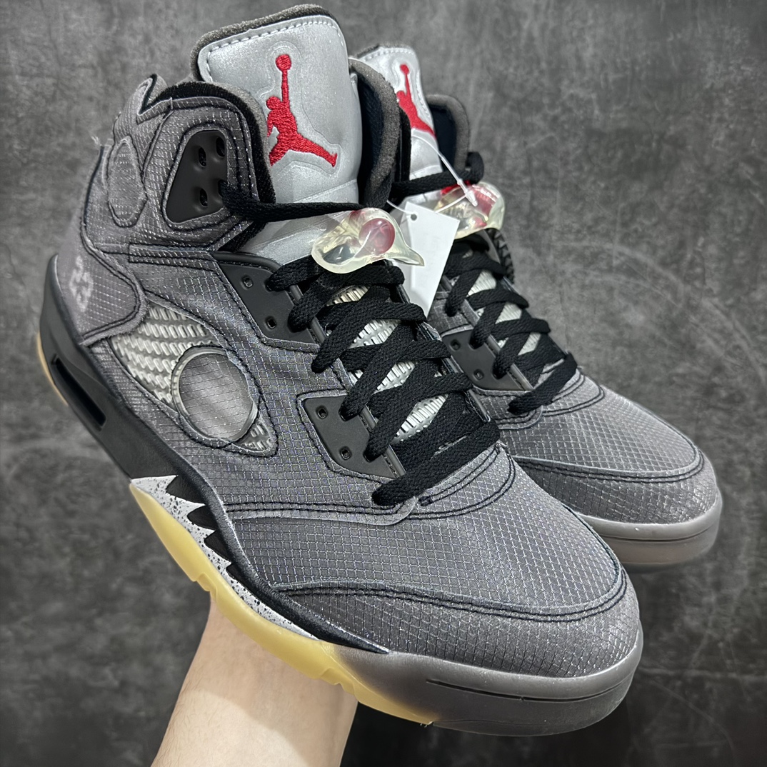 纯原AirJordan5AJ5黑蝉翼DH8565-100市售天花板Off-WhitexAirJordan