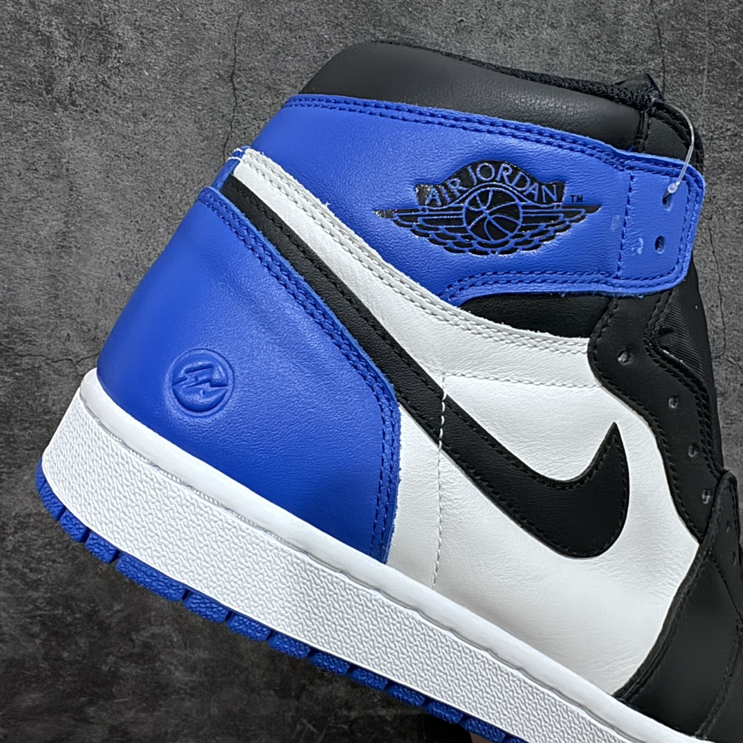 JS pure original Fragment Design x Air Jordan 1 Retro High AJ1 black and white blue Fujiwara Hirota lightning high top 716371-040