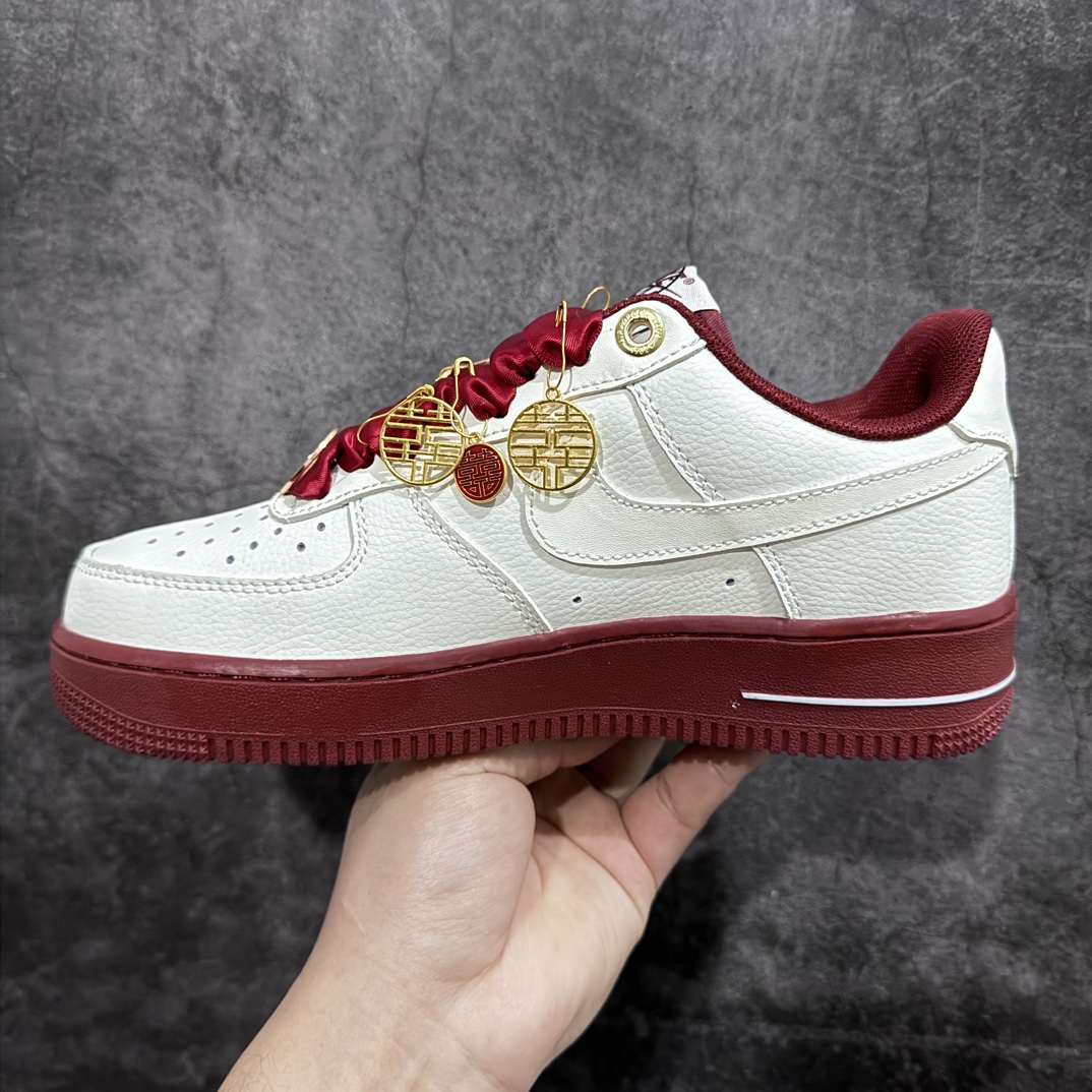 Nike Air Force 1 Low 07 Beige Red Wedding Shoes DQ7582-100