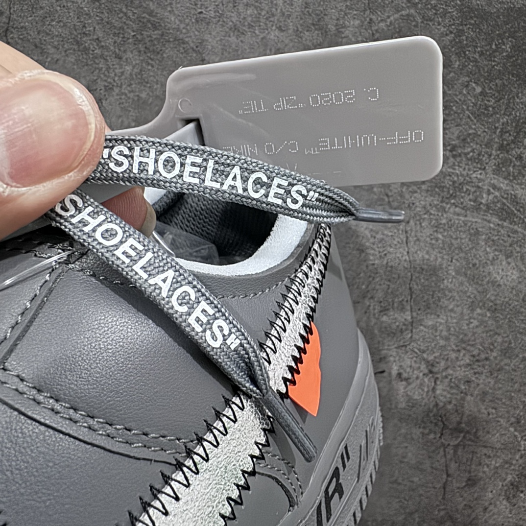 图片[9]-【纯原Top版本】Off-White x NK Air Force 1 \”Grey\”空军一号 OW联名灰色艺术馆 DX1419-500全套原原楦纸版开发 越南原大装底 重金采购原厂Prime Asia贝利进口皮料 内侧标语字体三段大小 原厂油墨加持 色泽亮度 高频效果一致 全鞋电脑针车 工整有序 视觉效果满分 原厂拉帮手法 标准四线 密度针距针孔大小控制到位 原装反口里网布海绵 正确卡色网眼大小 原厂港宝加持完美还原灵魂版型 原盒原配从里到外百分百还原 内置Sole气垫 中底白色背胶 SIZE：36 36.5 37.5 38 38.5 39 40 40.5 41 42 42.5 43 44 44.5 45 46 47.5 48.5-莆田鞋批发中心