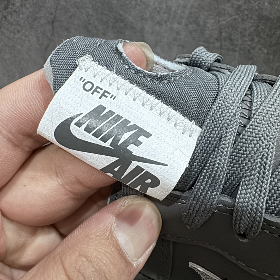 图片[4]-【纯原Top版本】Off-White x NK Air Force 1 \”Grey\”空军一号 OW联名灰色艺术馆 DX1419-500全套原原楦纸版开发 越南原大装底 重金采购原厂Prime Asia贝利进口皮料 内侧标语字体三段大小 原厂油墨加持 色泽亮度 高频效果一致 全鞋电脑针车 工整有序 视觉效果满分 原厂拉帮手法 标准四线 密度针距针孔大小控制到位 原装反口里网布海绵 正确卡色网眼大小 原厂港宝加持完美还原灵魂版型 原盒原配从里到外百分百还原 内置Sole气垫 中底白色背胶 SIZE：36 36.5 37.5 38 38.5 39 40 40.5 41 42 42.5 43 44 44.5 45 46 47.5 48.5-莆田鞋批发中心