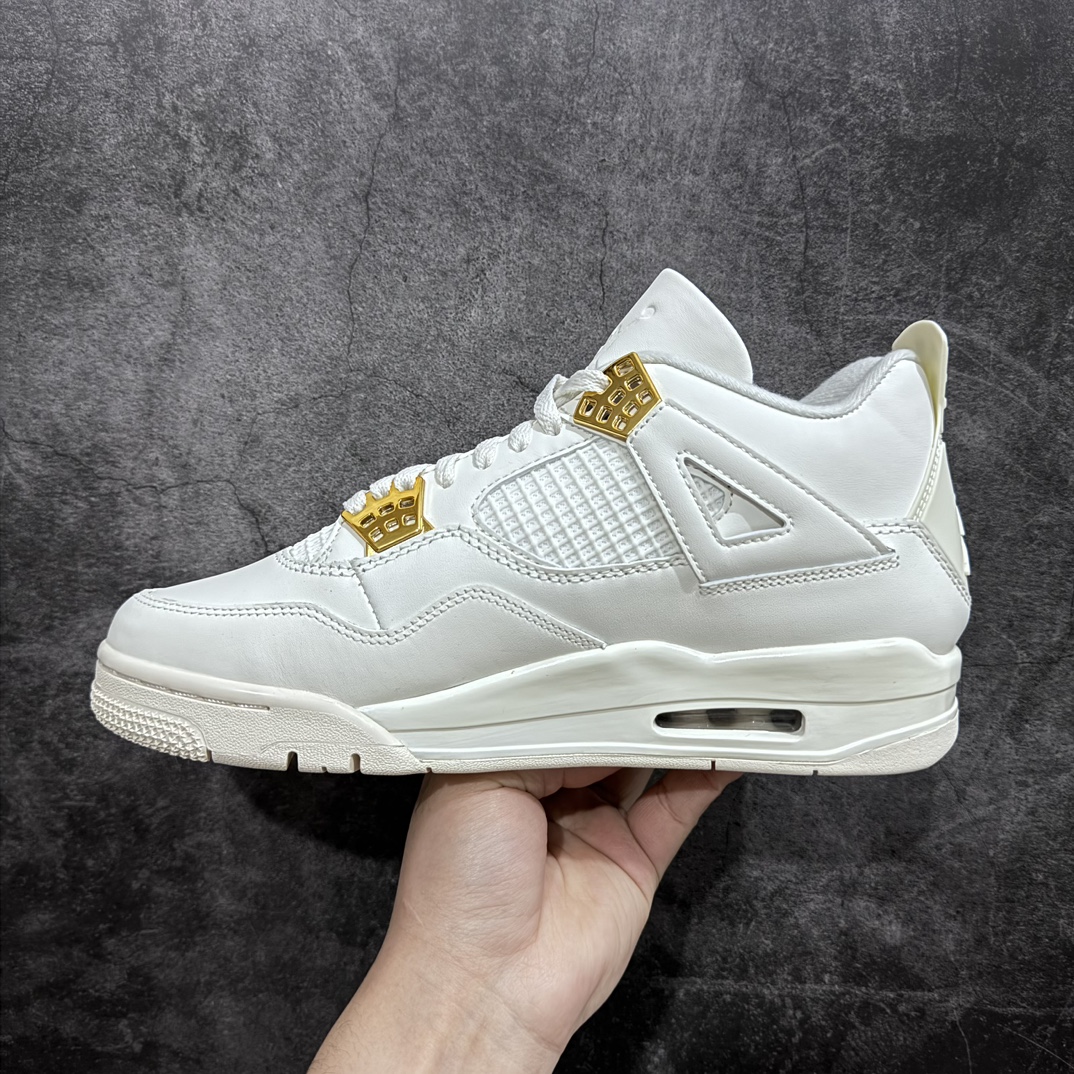 图片[2]-【原厂版本】Air Jordan AJ4 Retro盐白金属扣 AQ9129-170 全套原纸板楦头开发 原厂特供皮料加持 确保原汁原味 完美呈现四代版型 一比一鞋头弧度高度鞋身弧度 数据细节工艺流程均保持原鞋一致 原厂TPU网格鞋带扣 正确内里网布 菱角分明不变形无多余毛边 柔软性质感一致于原鞋 原厂织唛标 原厂飞人电绣工艺 尾指中部跳三针 独家绑鞋带手法 印刷中底布 四线拉帮 米色美纹纸贴合固定 进口港宝加持 后跟自然饱满 全鞋荧光划线卡点 追求极致完美 每一双都是工艺品 多重QC质检 超越公司货的品控标准 实实在在的免检产品  尺码：40 40.5 41 42 42.5 43 44 44.5 45 46 47.5-莆田鞋批发中心