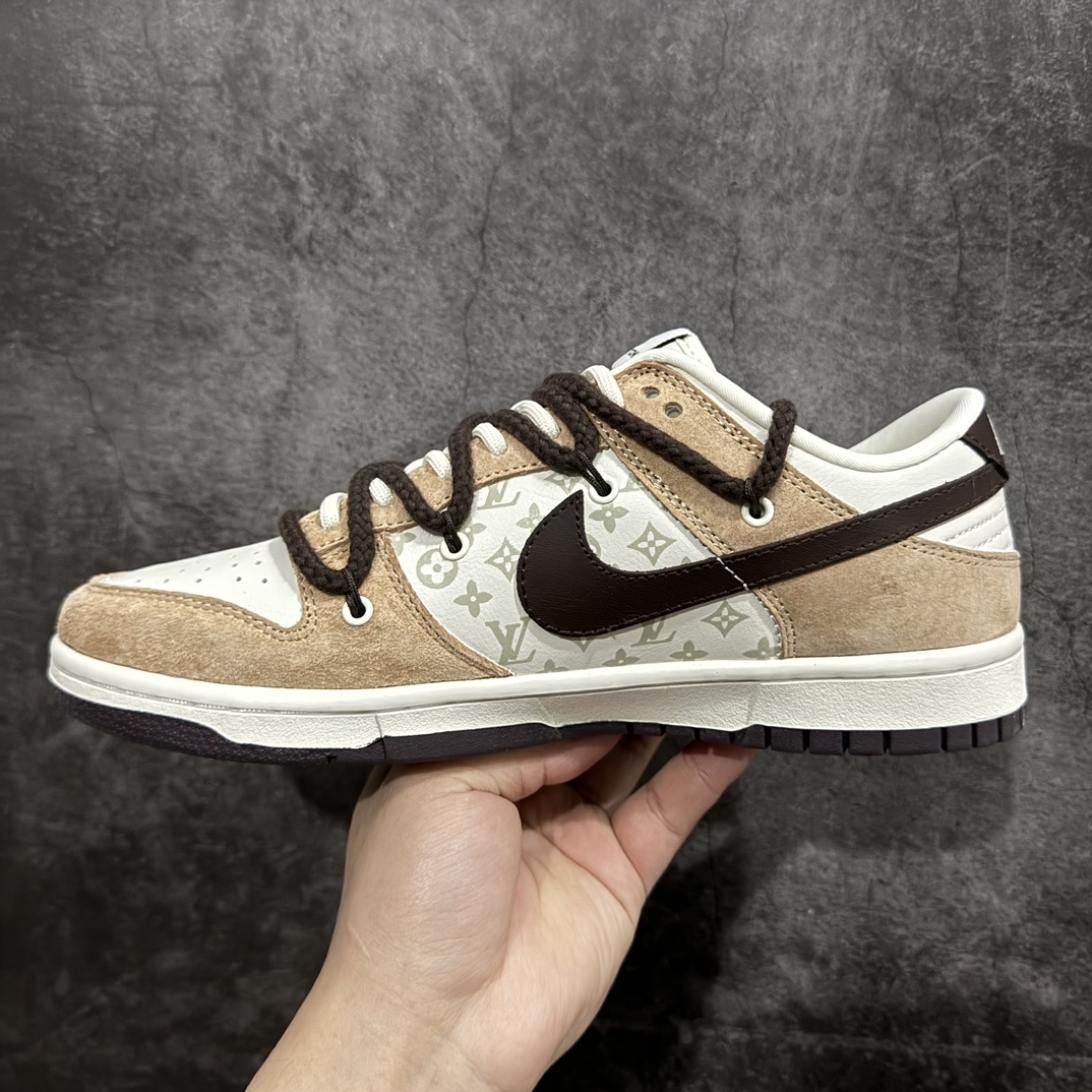 图片[2]-【定制版】Nike SB Dunk Low x Louis Vuitton LV白棕印花n纯原大厂出品 极力推荐👏n原装头层材料 独家版型蒸餾加工n帶來的是更好的视觉和脚感体验n大厂纯原品质出货 清洁度 电绣工艺皮料切割干净无任何毛边 细节完美 官方货号：FC1688 167 尺码：36 36.5 37.5 38 38.5 39 40 40.5 41 42 42.5 43 44 44.5 45n-莆田鞋批发中心