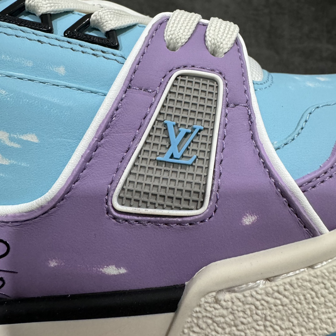 LVTrainer系列高奢运动鞋蓝紫配色新款潮人必备单品正确胶片断点式设计中底正确还原原版油印字母比例1