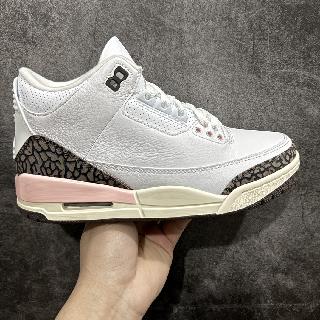 纯原版AirJordanAJ3白棕樱花粉爆裂CK9246-102全套原纸板楦头开发原厂大底磨具加持立体防