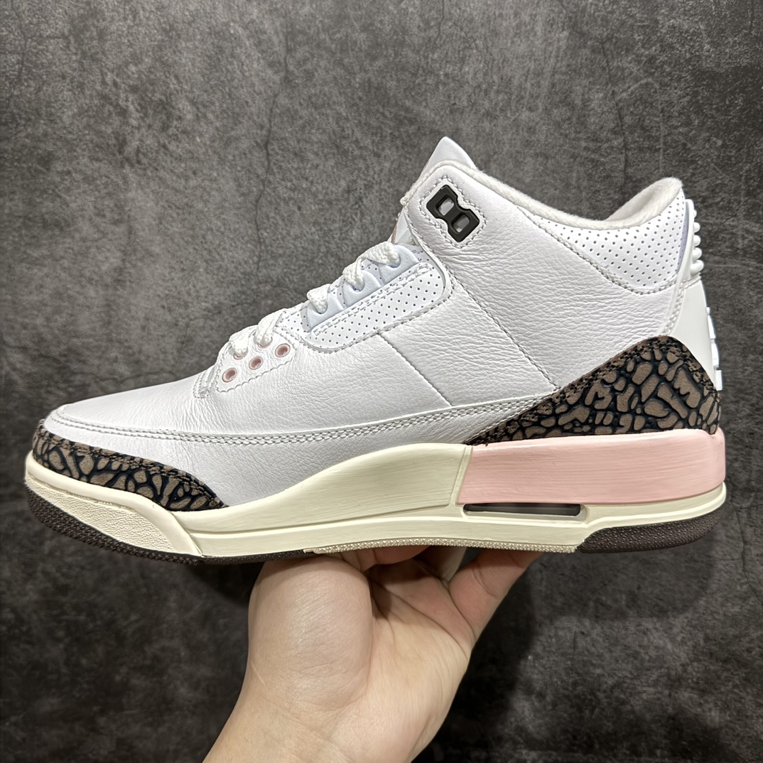 纯原版AirJordanAJ3白棕樱花粉爆裂CK9246-102全套原纸板楦头开发原厂大底磨具加持立体防