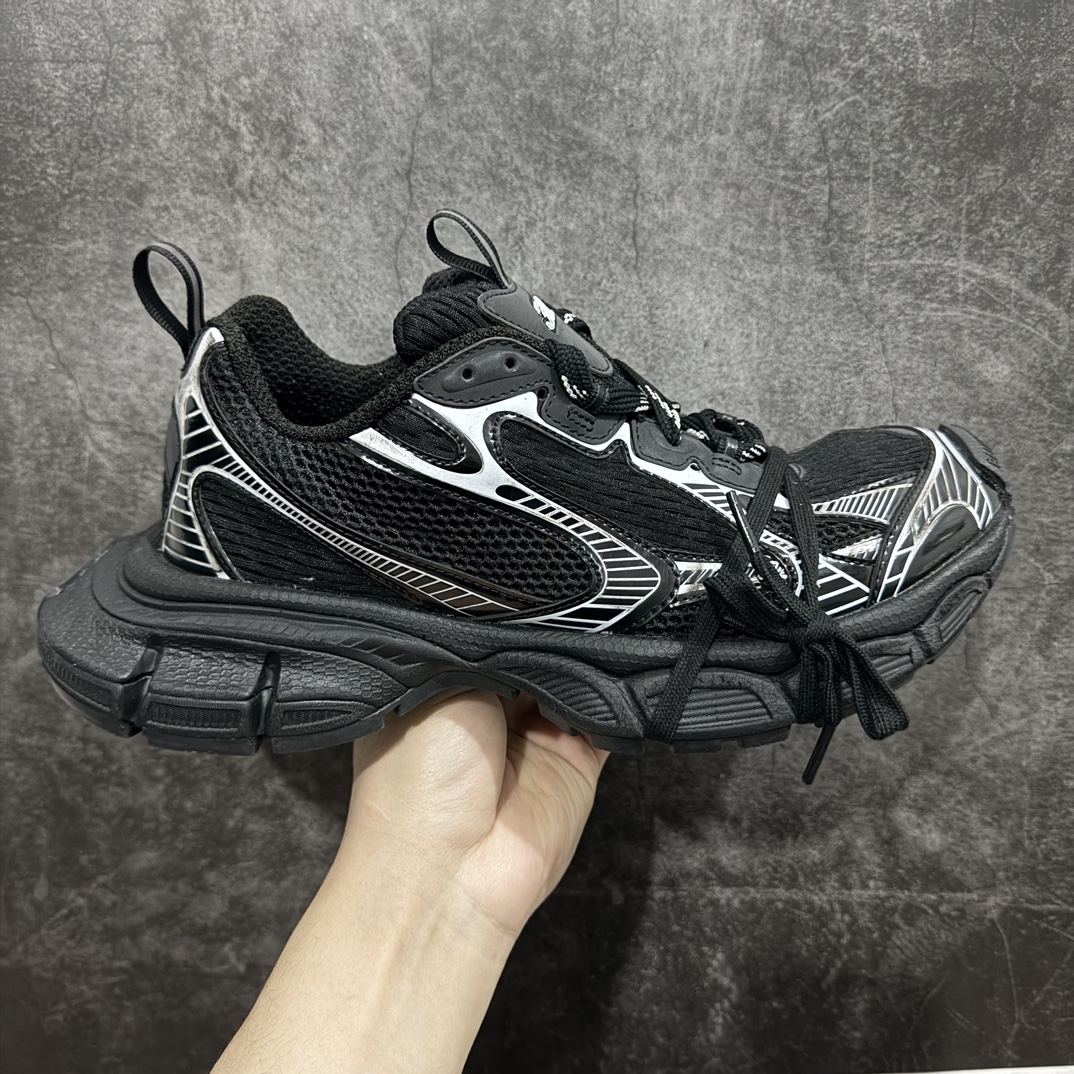 BALENCIAGA3XLSneakers巴黎世家十代网布系带低帮走秀复古老爹鞋黑色全新版本全新顶端品质