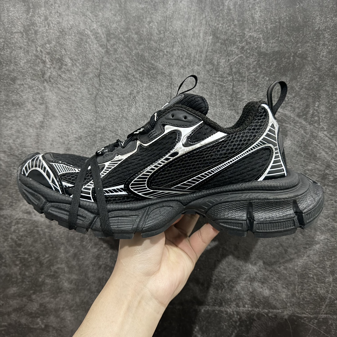 BALENCIAGA3XLSneakers巴黎世家十代网布系带低帮走秀复古老爹鞋黑色全新版本全新顶端品质