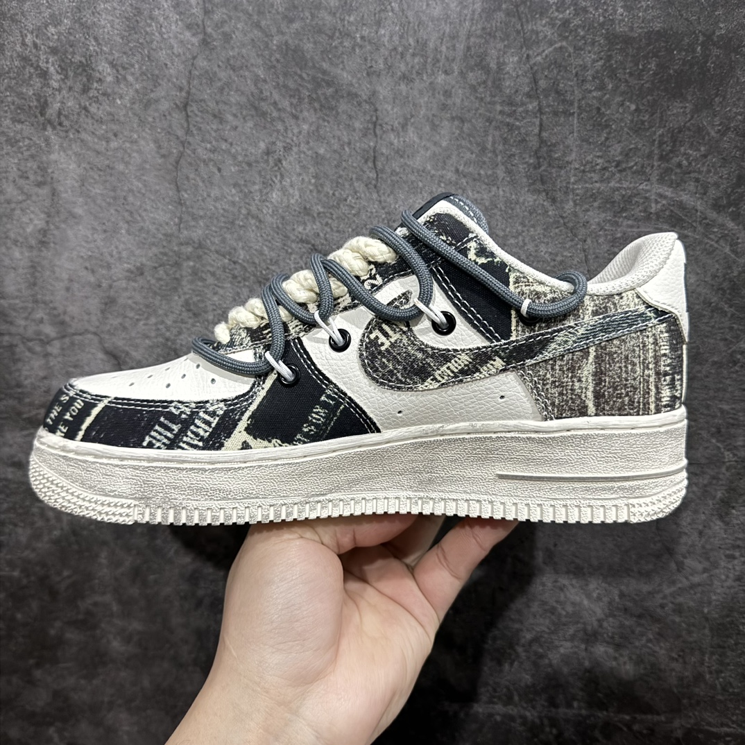 AirForce1Low07米白黑牛仔绑带原楦头原纸板打造纯正低帮空军版型专注外贸渠道全掌内置蜂窝气垫原