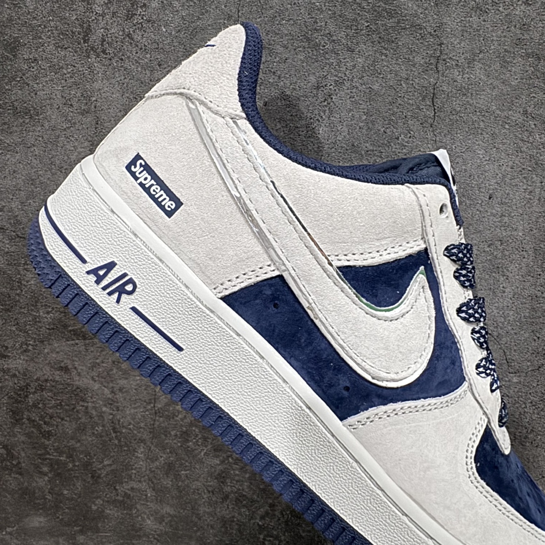 图片[7]-【公司级】Supreme x Nk Air Force 1\’07 Low 联名款 灰深蓝麂皮 空军一号低帮休闲板鞋 ME2392-103n#3M反光 定制皮料 原盒原包装 原楦头原纸板 纯正版型 正品NFC感应芯片 内置全掌气垫 尺码：36 36.5 37.5 38 38.5 39 40 40.5 41 42 42.5 43 44 44.5 45-莆田鞋批发中心