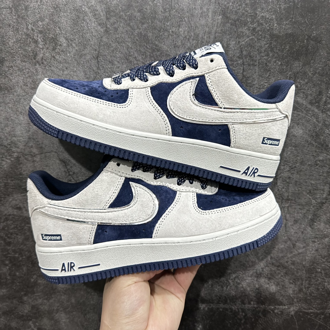 图片[9]-【公司级】Supreme x Nk Air Force 1\’07 Low 联名款 灰深蓝麂皮 空军一号低帮休闲板鞋 ME2392-103n#3M反光 定制皮料 原盒原包装 原楦头原纸板 纯正版型 正品NFC感应芯片 内置全掌气垫 尺码：36 36.5 37.5 38 38.5 39 40 40.5 41 42 42.5 43 44 44.5 45-莆田鞋批发中心