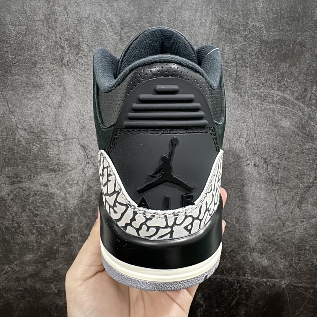 纯原版AirJordanAJ3OffNoir奥利奥黑水泥2.0CK9246-001全套原纸板楦头开发原厂