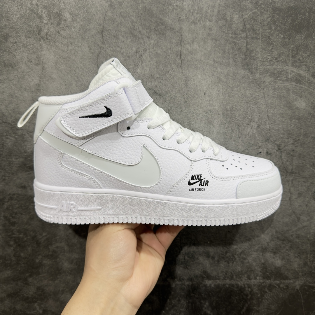 AirForce1MidPremium全白配色空军一号中帮休闲板鞋CU3088-606定制皮料3M反光原