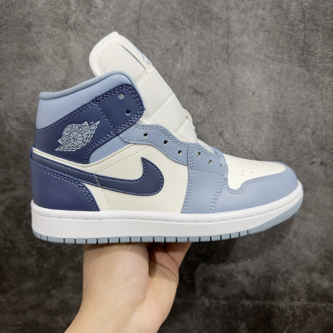 AirJordanAJ1Mid中帮白蓝BQ6472-140终端优势供应市面中低帮最具代表性版本没有之一口